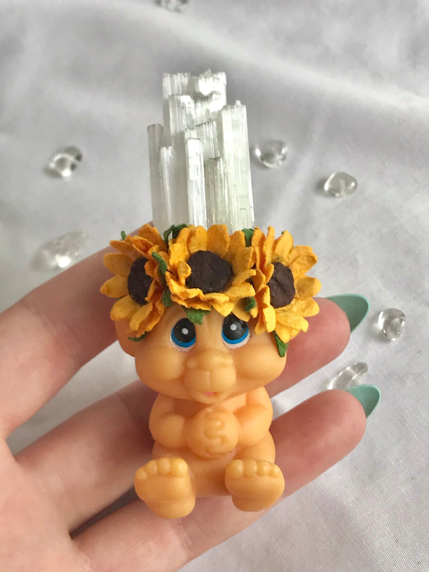 Sunflower baby troll 4"