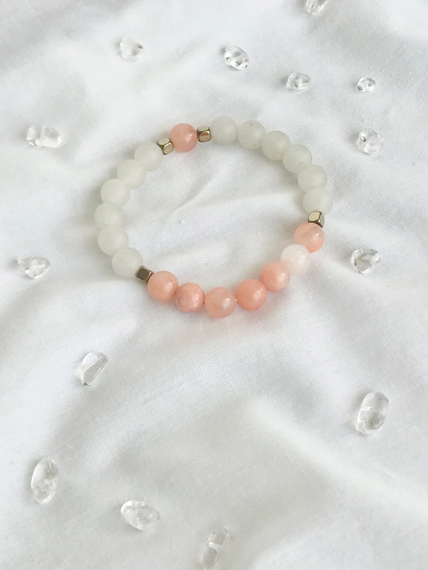 Half matte peachy bracelet