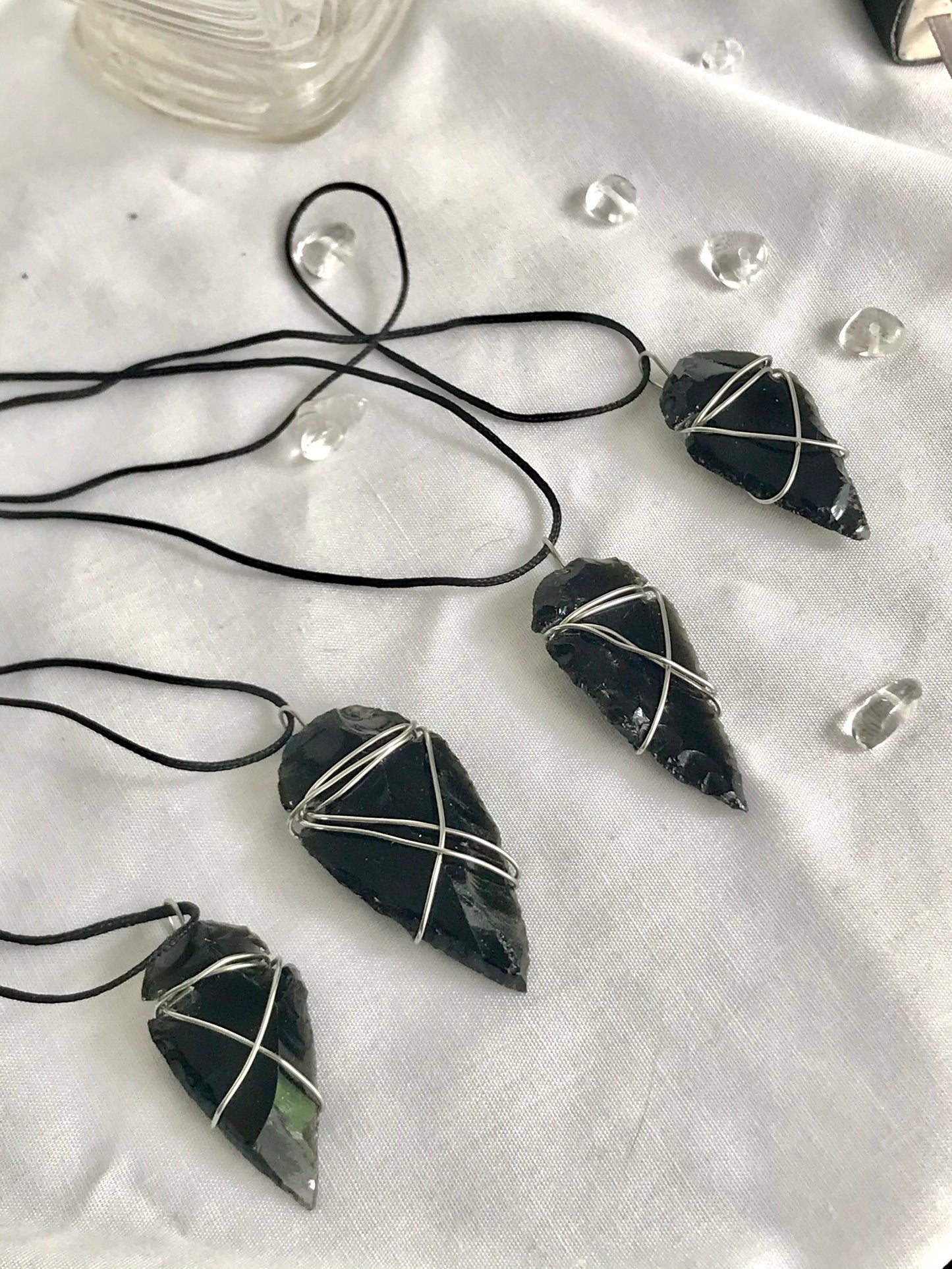 Black Obsidian arrowhead necklace