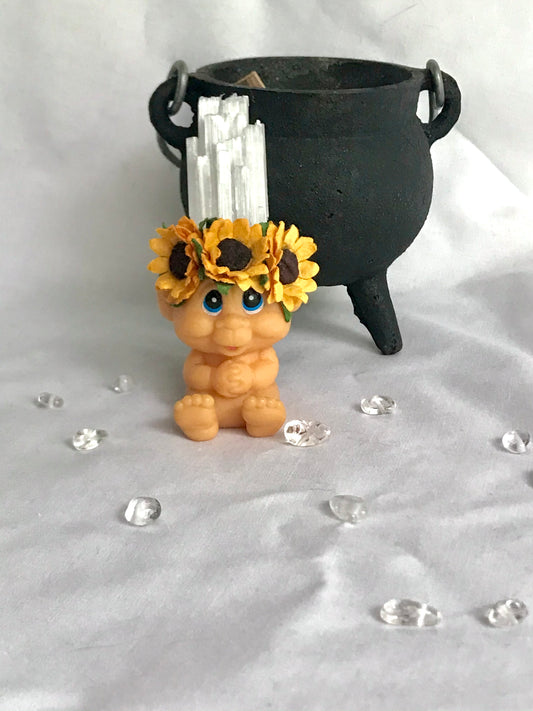 Sunflower baby troll 4"