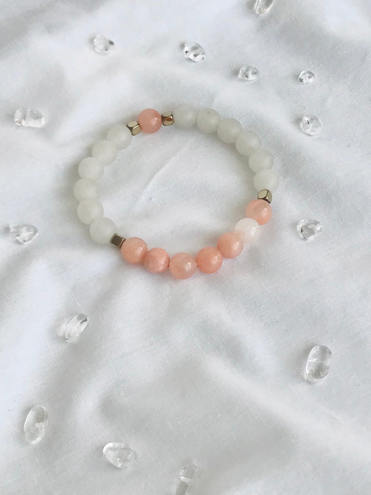 Half matte peachy bracelet