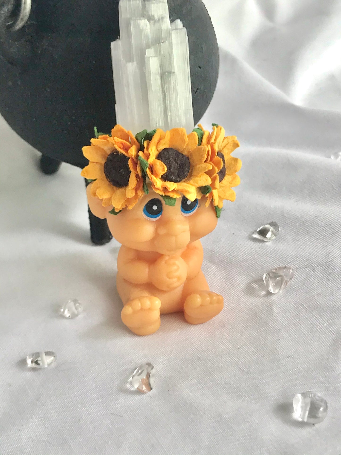 Sunflower baby troll 4"