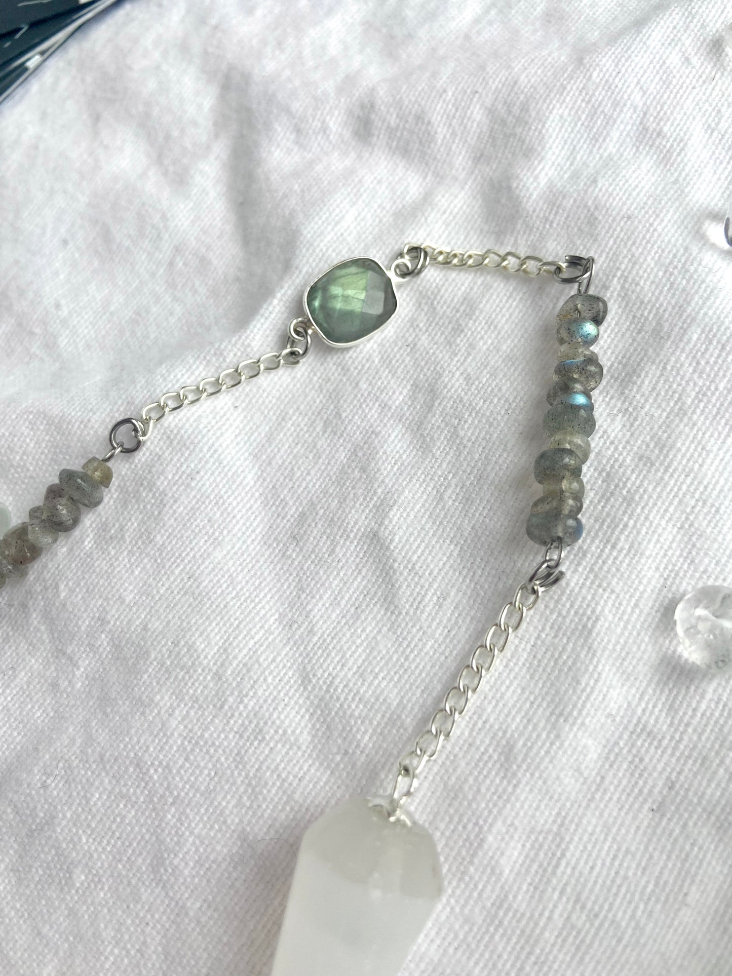 Selenite & Labradorite Pendulum