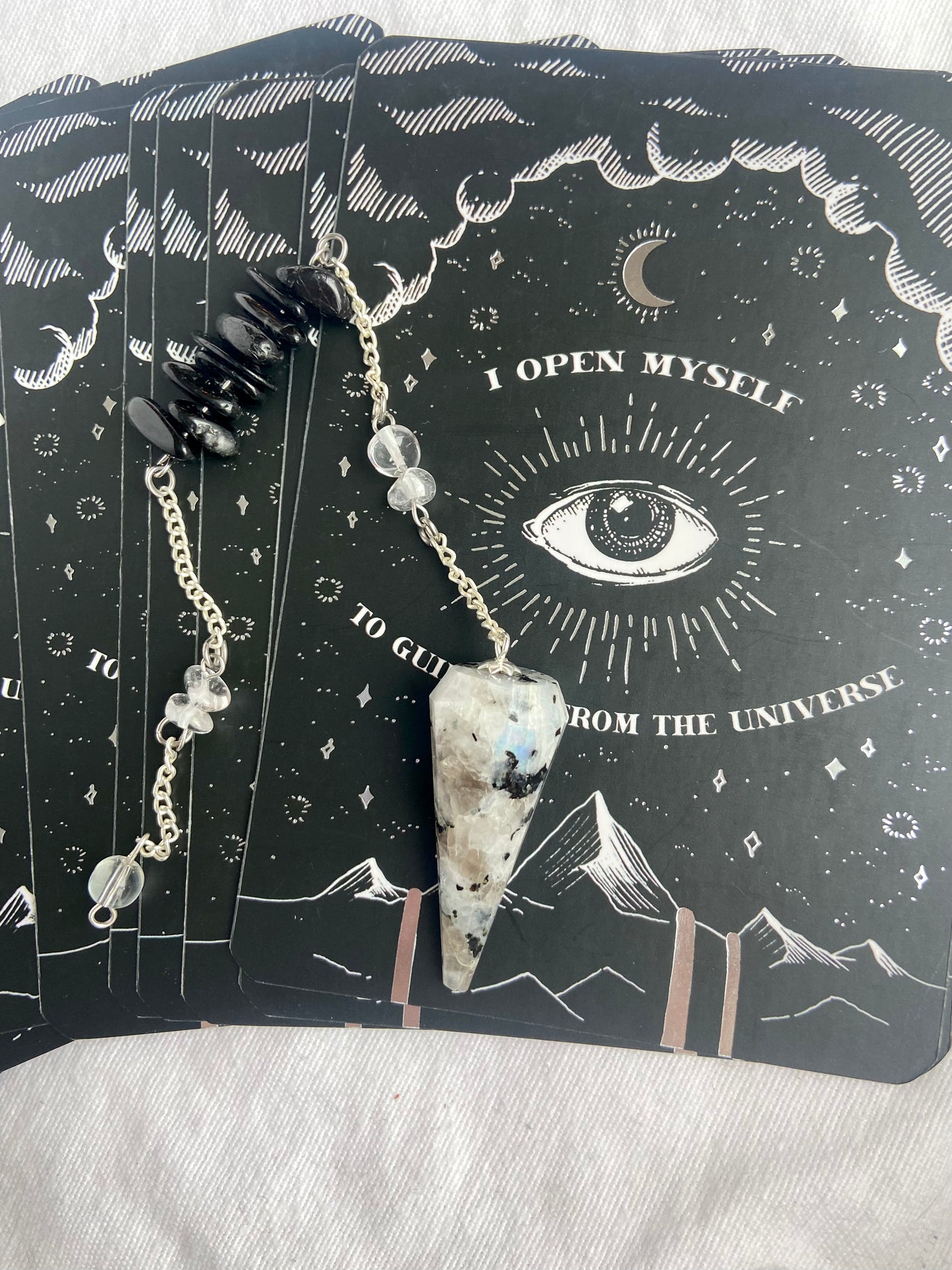 Rainbow Moonstone pendulum