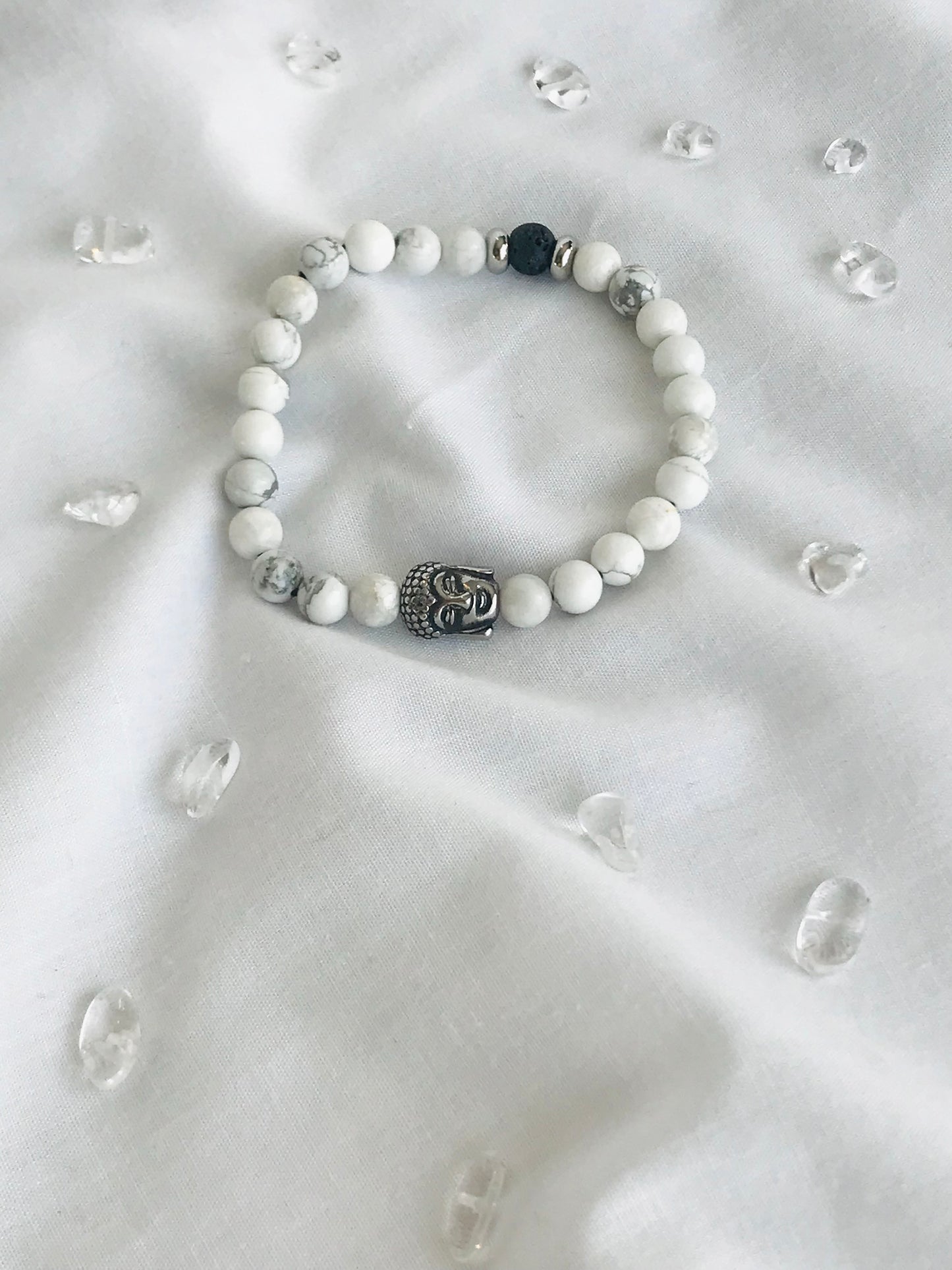 Howlite Buddha bracelet