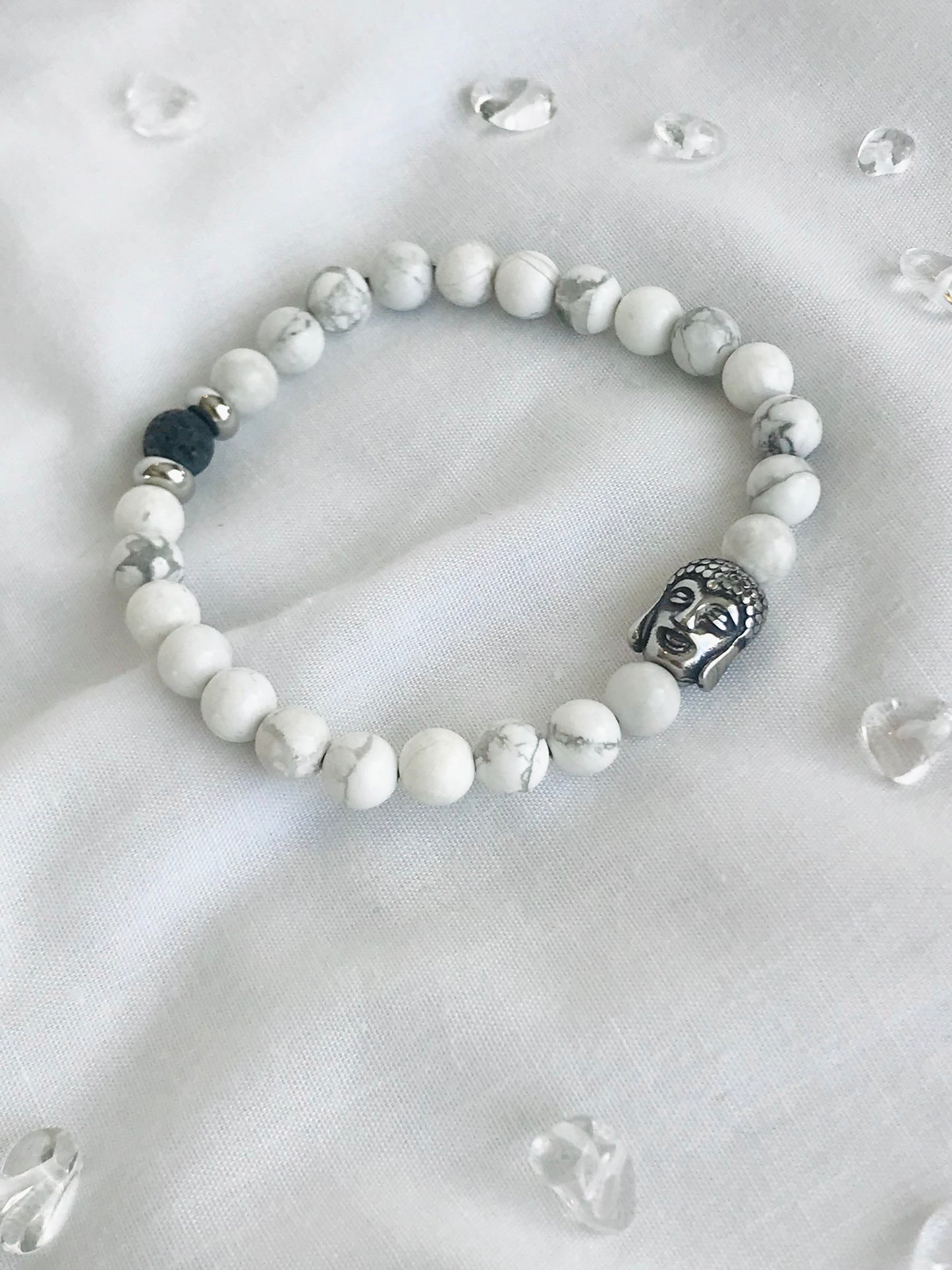 Howlite Buddha bracelet