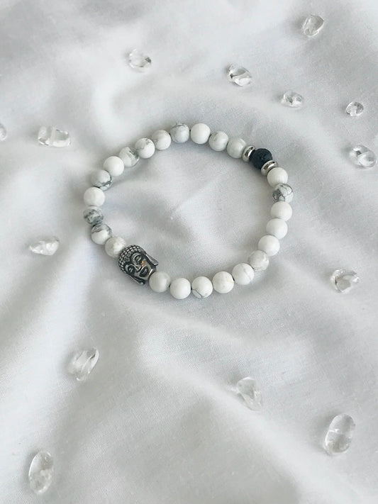 Howlite Buddha bracelet